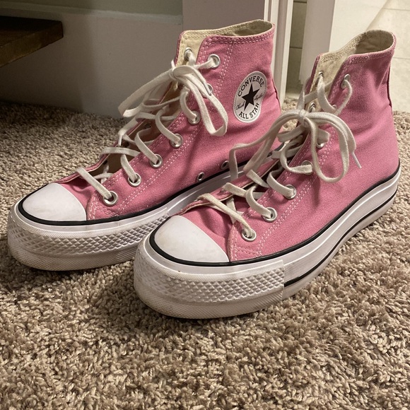 Converse Chuck Taylor All Star Lift High Sneakers in Magic Flamingo - Picture 8 of 9